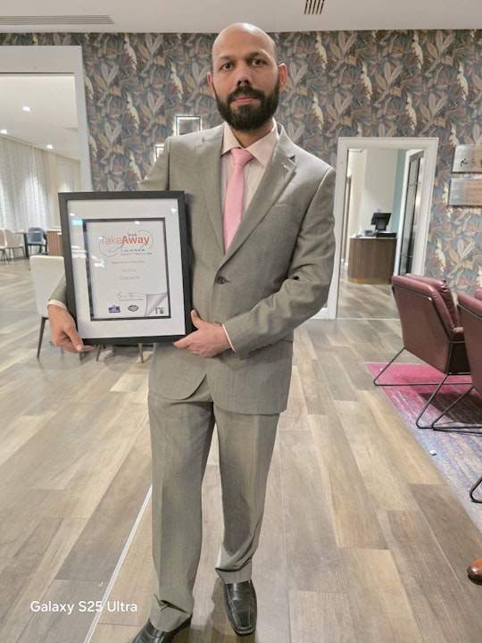 City Grub receiving Newcomer of the Year award
